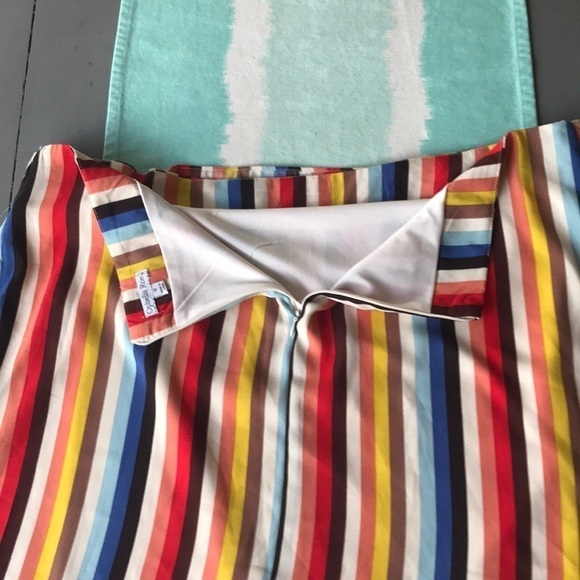 Ophelia Roe Colorful Stripe Print Faux Wrap Skirt‎ - Picture 4 of 9